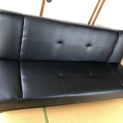 美品 黒 ソファーベッド