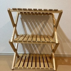 コーナンラック　折り畳み式木製ラック　Ｗ４６０（３段）