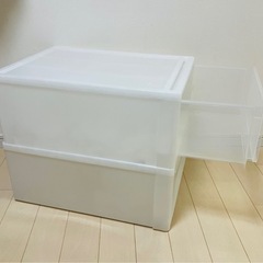 【交渉中】収納ボックス・衣装ケース2個セット☆シンプル・ミニマリ...