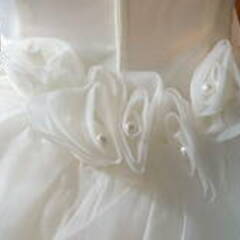 天使の工房 アトリエアン ウエディングドレス オーダードレス ホワイト 純白 袖なし ベール レース 薔薇