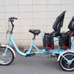 🔴⭐️ふたごじてんしゃ⭐🔴双子自転車 あおぞらいろ 中古 子供乗せ 021201