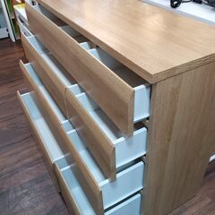 NITORI★送料込！ ナチュラルウッド チェスト 淡いカラフルなシャビーテイストのチェスト(マルチチェストW73