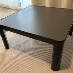 【美品】こたつテーブル黒とラグ2種(夏用と冬用)