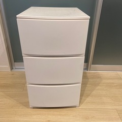 ホワイト　プラスチック収納3段ボックス