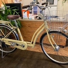 前後タイヤ・チューブ新品！】LEDオートライト 26インチ自転車 レモン
