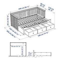 IKEA - HEMNES ヘムネス デイベッド 引き出し3、マットレス2付き 