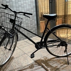 自転車　空気入れとロック付き