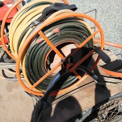 「動力噴霧器」　噴射ノズル3本・ホース・ホースリール付き 動力噴霧器」 噴射ノズル3本・ホース・ホースリール付き