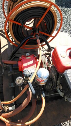 動力噴霧器」 噴射ノズル3本・ホース・ホースリール付き