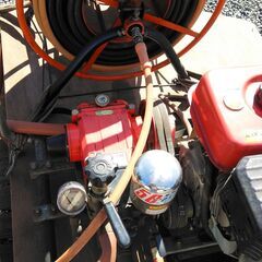 動力噴霧器」 噴射ノズル3本・ホース・ホースリール付き