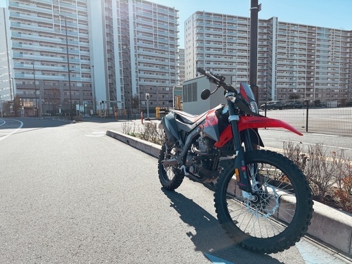低走行RX125ブロックタイヤLEDアンダーミラー