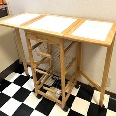 木製 折りたたみ式 コーヒーテーブル/サイドテーブル