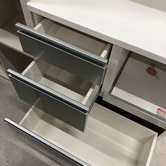 ニトリ キッチンボード シルバー/ホワイト W(幅)80×D(奥行き)41.6×H(高