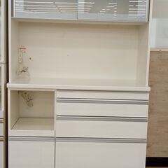 ☆ジモティ割あり☆ レンジボード 白 H200.9×D48.5×W116.5 クリーニング
