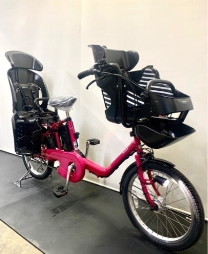 1都4県全域送料無料 保証付き 電動自転車 パナソニック ギュットミニ 20インチ 3人乗り 8ah ピンク