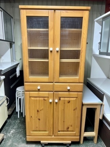 激安‼️80食器棚コンボ家具収納