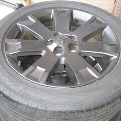 値引しました　夏タイヤ　三菱　デリカ　D5　純正　マットブラック　ガラス系　コーテング　国産タイヤ　4本セット　ブルーアース 値引しました 夏タイヤ 三菱 デリカ D5 純正 マットブラック ガラス系