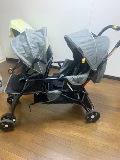 ★美品　besrey ベビーカー 2人乗りベビーカー 双子用 背面タイプ 折りたたみ可能 振動緩和ポール付き ワンタッチ開閉 紫外線防止 横になりうる お祝い ギフト 生後6か月-36か月