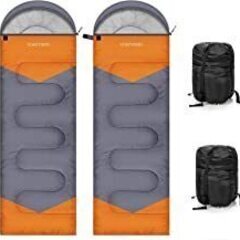新品　寝袋　２個　　【1.8KG-2個セット 】オレンジ＆グレー...