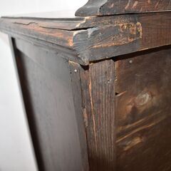 【ヤ取終了3/31】≪zy915≫イギリス アンティーク サイドボード/キャビネット 修復前提 ツイストレッグ 彫刻 バックパネル付 50208-02