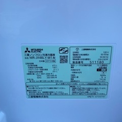 減安‼️三菱6ドーアMR-JX48LY-W1 ✓タチバネル付き⛔️自動製氷付き 
