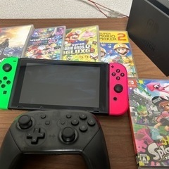 Nintendo Switch本体 +純正プロコン+ソフト5本セット