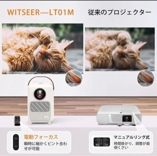 新品】WITSEER ホームプロジェクター 家庭用 小型 1080P HD画質