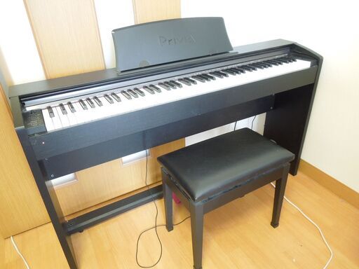 電子ピアノ川崎市幸区　カシオCASIO Privia2011年製PX-735BK動作確認済み　椅子、カバー付き