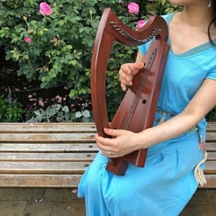 20弦国産ヒノキ製金属弦ハープ（マホガニー色 op.266）