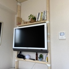 DIY テレビ台　壁付　ラブリコ　木材