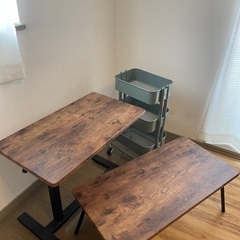 昇降式テーブル、折りたたみテーブル、IKEAキャスター付きワゴン
