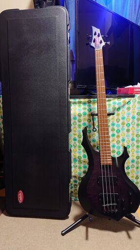 ESP EDWARDS E-T-98FR 黒紫色 ラルクアンシエル L'Arc-en-Ciel Tetsu model　フォレストタイプ 美品　SKBハードケース付き＋15Wアンプ付き 動作確認済