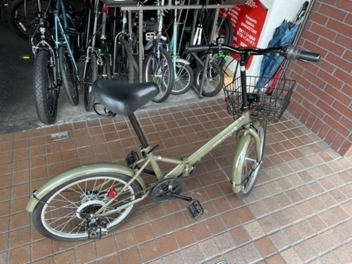 20インチ　かご付き　カーキ色 20インチ かご付き カーキ色