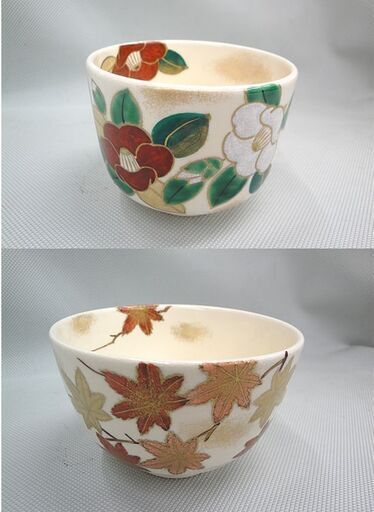 ☆ 未使用展示品 茶道具 清水焼 仁清写 尚泉窯 抹茶茶碗 数茶碗 平茶碗 十二ヵ月 12個セット 専用棚付き 札幌 東区 北20条店