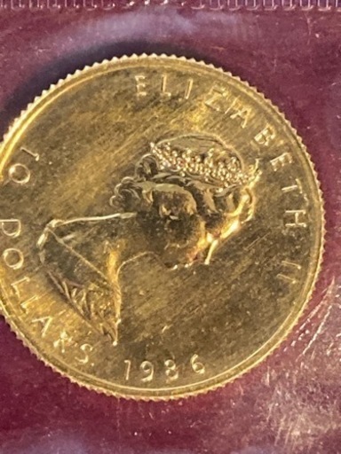 1986 カナダ メイプル金貨 1/4オンス 20mm クリアーケース 新品未使用
