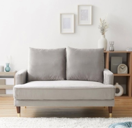 ベロア調ラブソファ（クッション付）モダン クラシック ２人掛けソファ（776） ベロア調 2人掛けソファ ベロア調ラブソファ（クッション付）モダン