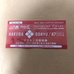 HAKUBA GORYU/47 リフト一日券 3800円