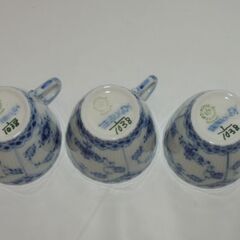 Royal Copenhagen☆ロイヤル コペンハーゲン ブルーフルーテッド フルレース カップ＆ソーサー デミタスカップ 6客