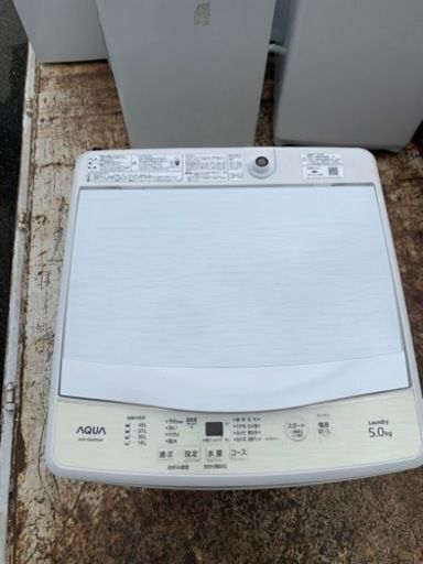 配送可能　2019年　AQUA 5．0kg全自動洗濯機 keyword キーワードホワイト AQW-GS5E6(KW)