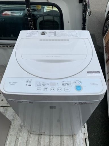 配送可能　2019年式　全自動洗濯機 縦型 4.5kg SHARP ES-G4E7-KW