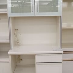 ★ジモティ割あり★  レンジボード 白 H187×D48.5×W88 クリーニング済み TJ074 ☆ジモティ割あり☆ レンジボード 白 H187×D48.5×W88 クリーニング済み