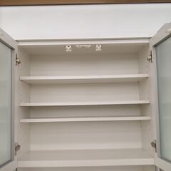 ★ジモティ割あり★  レンジボード 白 H187×D48.5×W88 クリーニング済み TJ074 ☆ジモティ割あり☆ レンジボード 白 H187×D48.5×W88 クリーニング済み