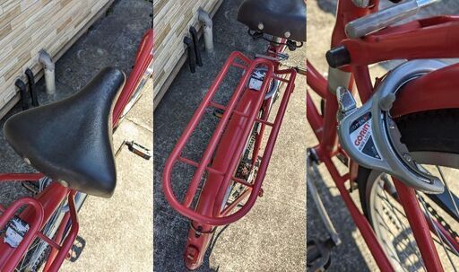 中古自転車 6段変速 26インチ LEDオートライト 軽整備済み 安い 防犯