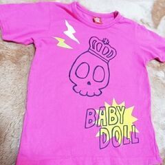 【もうすぐ処分】★BABYDOLL★スカル柄半袖Tシャツ★※破れあり