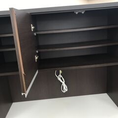 ★ジモティ割あり★ 土井インテリヤ工業 食器棚 ダークブラウン H190×W116×D45 クリーニング済み KJ1483 ☆ジモティ割あり☆ 土井インテリヤ工業 食器棚 ダークブラウン H190×W116×