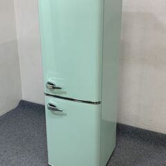 ライトグリーン レトロ冷凍冷蔵庫 メタリックハンドル かわいいフォルム 130L PRR-142D-LG 2022年製 中古家電 店頭引取歓迎 R6932) ライトグリーン レトロ冷凍冷蔵庫 メタリックハンドル かわいい