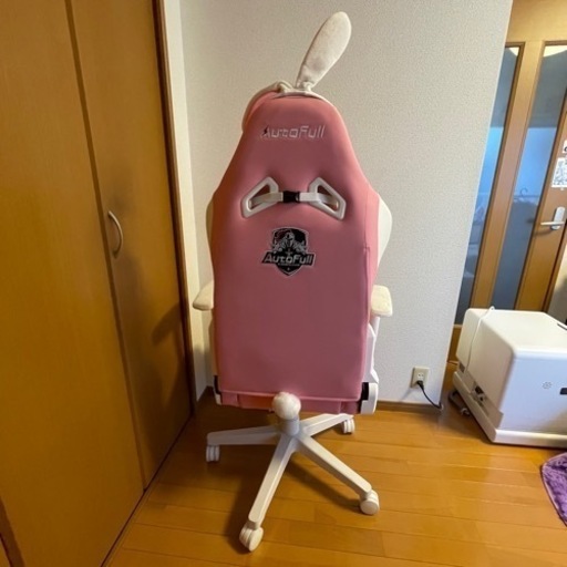 椅子 ゲーミングチェア Autofull うさぎ ピンク AF055 桜の雪兎