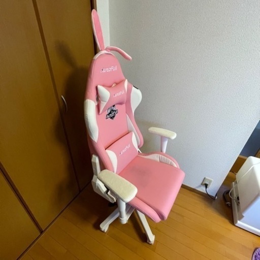 椅子 ゲーミングチェア Autofull うさぎ ピンク AF055 桜の雪兎