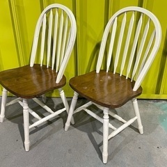 不二貿易 椅子 2脚セット 天然木 ラバーウッド ラッカー塗装 ...