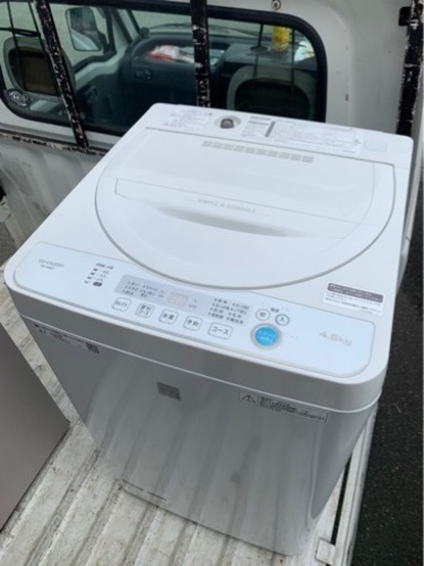 ５km以内配送無料　保証付き　2019年式　全自動洗濯機 縦型 4.5kg SHARP ES-G4E7-KW